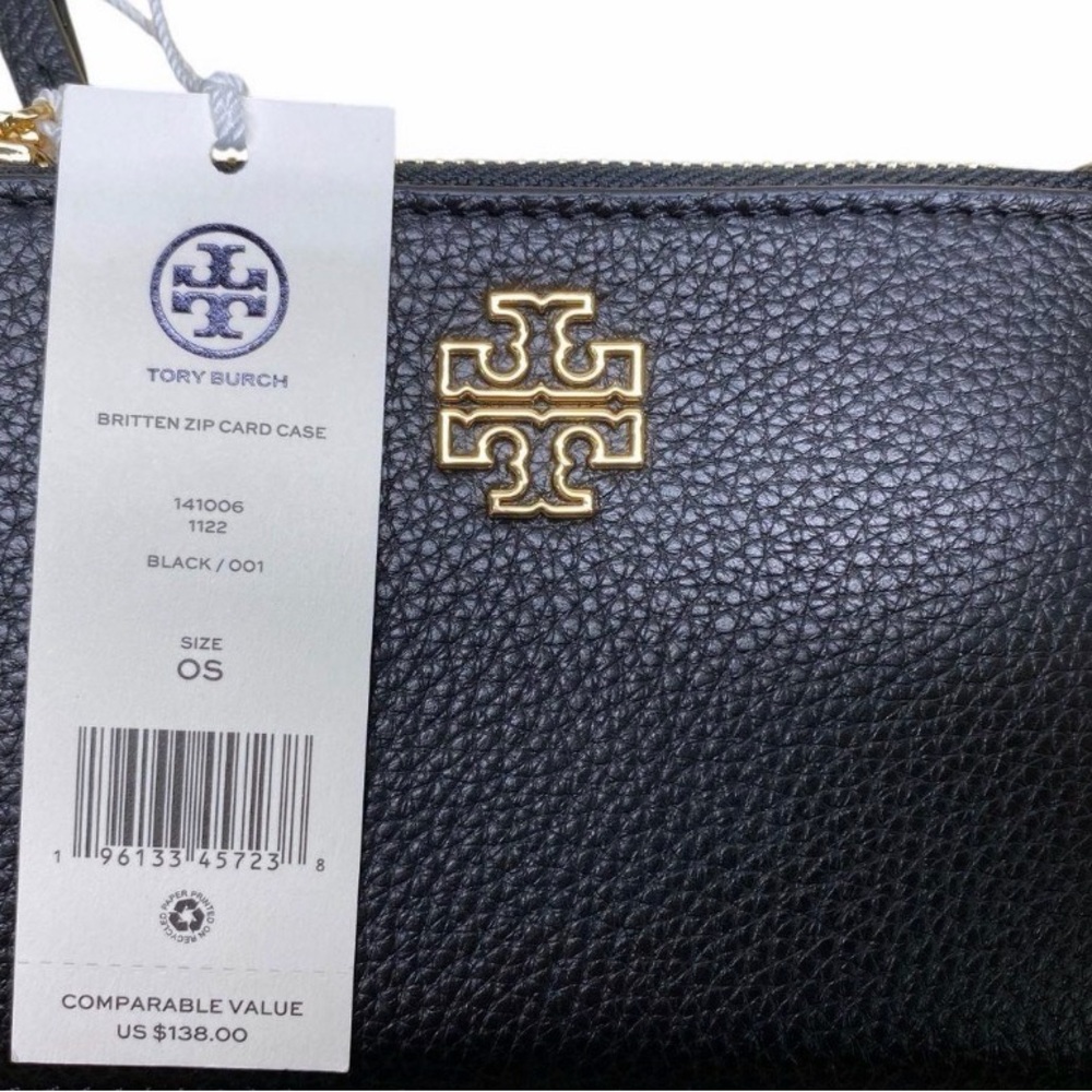 NWT Tory Burch Black Small Blake Bucket Bag and Britten Zip Card Case/Wallet Set - Picture 3 of 5